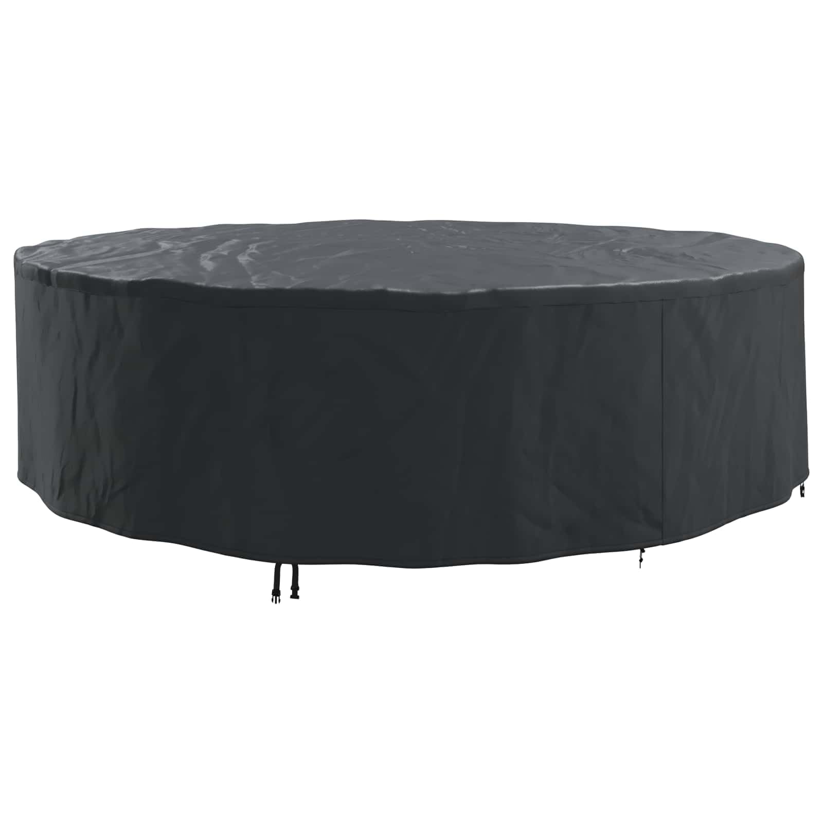 Knerpwd 600D Oxford Fabric Black Round 320X320x105 Cm Waterproof Outdoor Furniture Cover With Snap Closure