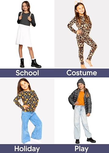 Image of Shirts for Girls Long Sleeve Crew Neck Top, Hoodie or 3 /4 Sleeve Soft Stretch Kids Lightweight Size 2-16