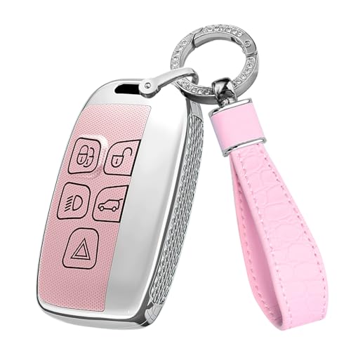 Coque porte-clés en PC Mercedes Benz et son porte-clés en cuir rose protecteur