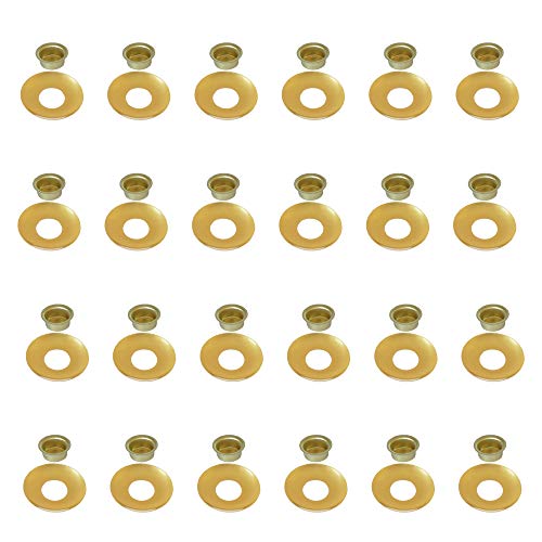 Auswahl Sorte + Menge - Kerzentülle Kerzeneinsatz Kerzenhalter Tropfenfänger aus Metall, für Baumkerzen, Puppenkerzen, Pyramidenkerzen Tafelkerzen u. Teelichter - 24 Stück Tülle + Tropfenfänger 14 mm