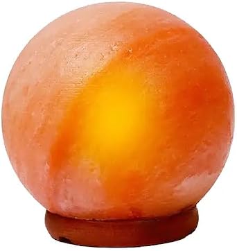 Himalayan Salt Lamp, Globe Shape, 6 Inch, with Dimmer | Warm Ambient Glow