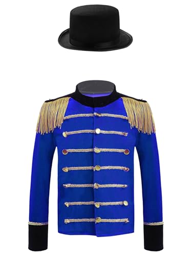 JEYPINMI Drum Major Outfits for Kids Girls Boys School Marching Band Uniform Military Drummer Parade Jacket2