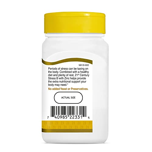 21st Century Stress B with Zinc Tablets, 66 Count (Pack of 3)