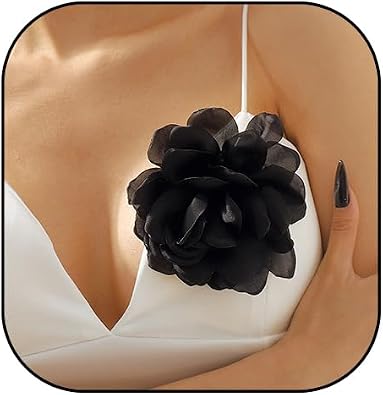 Large Satin Fabric Rose Flower Brooch Pin Big Silk Camellia Floral Suit Lapel Pins Jewelry for Women Girls Wedding Party Dance Dress Accessories