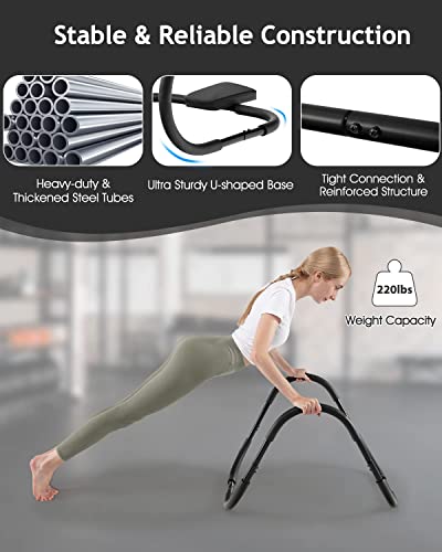 Ab Crunch Machine, Ab Roller for Home, Portable Ab Cruncher Sit Up Exercise Equipment for Core Strength, Sturdy Ab Workout Equipment, Black