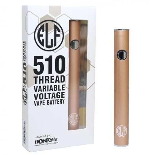 HoneyStick Vape Pen Battery Starter Kit Rechargeable for 510 Thread Cartridges Elf Stick USB Variable Voltage 400 mAh Vaporizer for CBD and Thick Oil Electronic Vaporizer No Nicotine (Rose Gold)