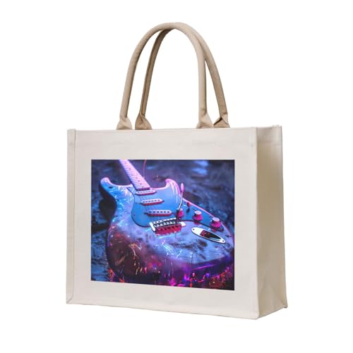Sacs de courses et cabas de plage avec motif guitare pour femme