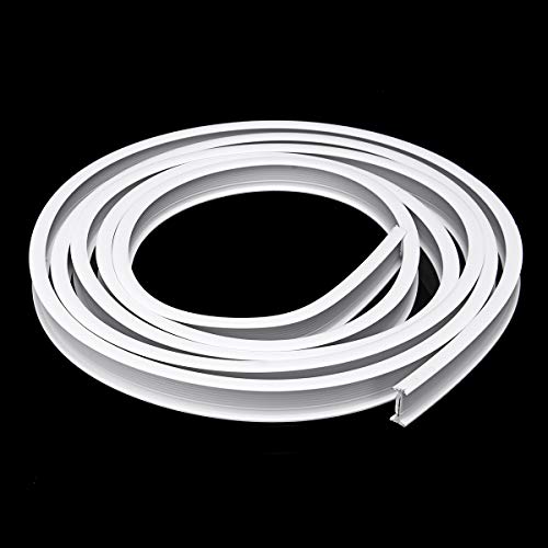 HAPYLY 5 Meter Flexible Plastic PVC Curtain Track Runner Rail Wall Ceiling Mounted Fixing Hooks Shower Curtains Room Divider with Instruction Mounting Accessories Include White (Top clamping)