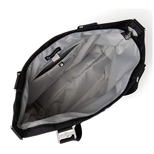 Baggallini Bg Austin Tote - Lightweight, Water Resistant, Carry-On Travel Purse With Zippered Pockets, Adjustable Strap, And Luggage Sleeve, Black #TOP4