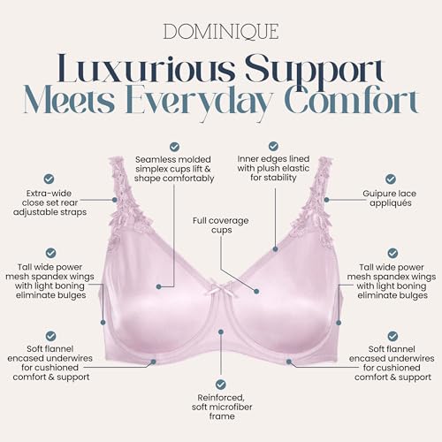 Image of Dominique Mystique Minimizer Bra #7000 - Seamless Full Figure Underwire Lingerie for Women, Smooths & Shapes