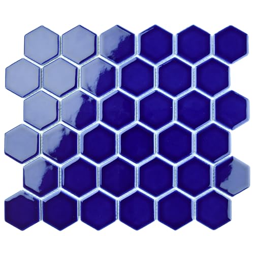 Metro Ion 2" Hex Sapphire 11-1/8" x 12-5/8" Porcelain Mosaic