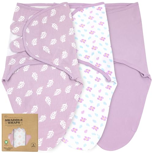 Image of Bublo Baby Swaddles for Newborns – 3-Pack Infant Swaddles 0-3 Months – Adjustable Swaddle Sleep Sack – Soft Organic Cotton Baby Wrap for Safe & Cozy Sleep