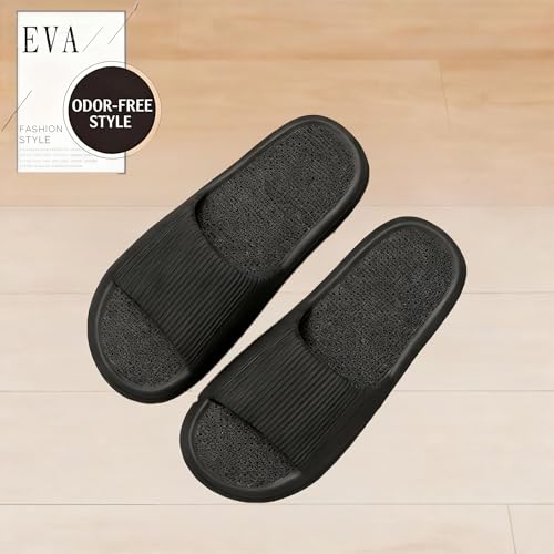 شبشب بقاعدة غير قابل للانزلاق، مناسب للاستخدام في الشواطئ والمنزل وحمامات السباحة والحمامات والحدائق للرجال والنساء من جودتول، لون أسود - 5، مقاس 44 إلى 45 EU