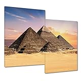  Tableau imprimé sur toile Décoration murale 80 x 70 cm Égypte Piramides N° H3312M_PC2I