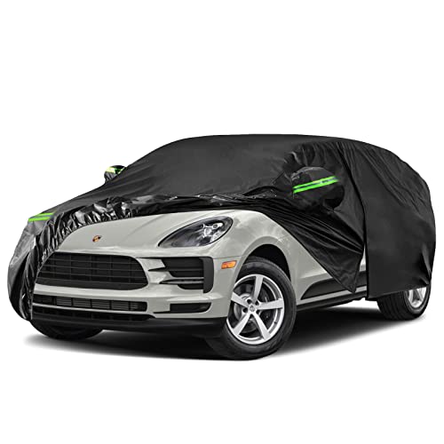 Image of Waterproof Car Cover Replacement for 2014-2025 Porsche Macan, 6 Layers All Weather Full Car Covers with Zipper Door & Windproof Bands for Snow Rain Dust Hail Protection
