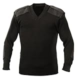 Col en V Design Dallaswear Adultes Militaire armée sécurité Pull-Over Pull col V - Noir, Medium