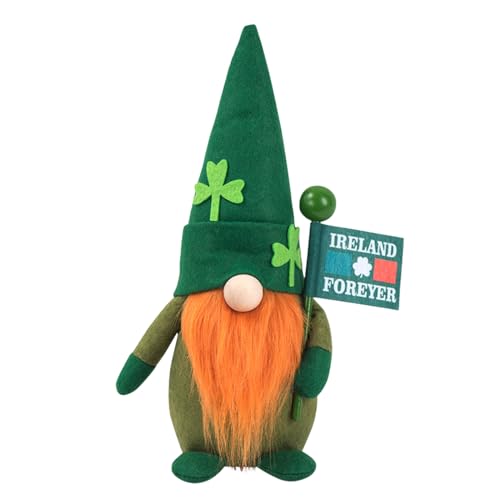 Muñeca elfo gnomo duende hecha a mano con trébol para mujeres y niños, adornos para el hogar, cocina, oficina, cafetería, fiesta, decoración