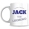 Designs of note! The Man, The Myth, The Legend Jack Mug | Funny Personalised Name Coffee Cup for Him | Gift for Men and Boys Named Jack (Blue) #3