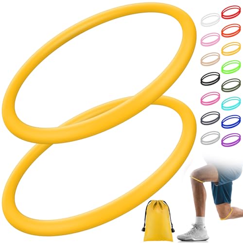 Image of Foilswirl Silicone Patella Knee Band for Basketball Patella Tendon Support Knee Pain Running Tendon Brace Support Strap(2,Yellow,M)