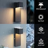 Kinkiet zewnętrzny LED K-Bright 16 W, 2 sztuki, lampa zewnętrzna, 3000 K, ciepła biel, IP65, wodoodporna | Żelazna lampa ścienna do użytku wewnątrz i na zewnątrz, na balkon, do ogrodu