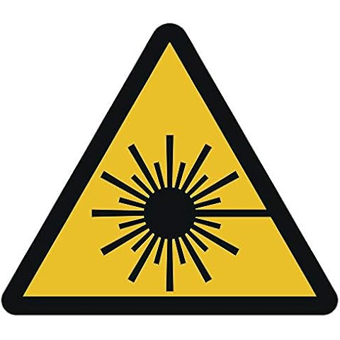 Prolac W004 Warning Sticker Laser Beam Warning Pack of 100 Side Length 50 mm Cover