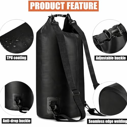Image of Waterproof Ocean Dry Bag, Roll Top Floating Waterproof Sack for Beach, Swimming, Kayaking, Boating, Fishing, Camping, Hiking & Water Sports (20 Liter)
