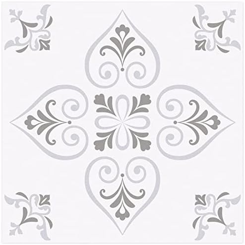 Peel & Stick Floor Tiles Vinyl Flooring 8"x8", Suitable for Wall, Floor, Kitchen, Bathroom, Pet House 10 Sheets (8x8 inches, Petal, 10)