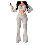 2tlg Damen Trainingsanzug Jogginganzug Kapuze Sportanzug Hausanzug Fleece-Anzug Hausanzug aus wärmenden Fleece für Damen Sportanzug Jogginganzug Freizeitanzug Wellnessanzug Sportjacke Jacke mit Reißverschluss Sporthose Hose Samt Bekleidungsset mit Tunnelzug Damen Sportswear 2 Stück Set Trägerlose Schulter Sport Yoga Outfit Trainingsanzug Frauen Lange Ärmel Sweatshirt + Lange Hose