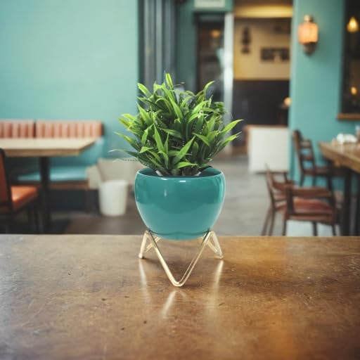 Indoor Metal Planter with Golden Stand, Table Top Pots for Living Room,Designer Flower Vase, unique shape decorative vase for office decor(5 inch) (B0CGQB8YWC) Amazon Price History, Amazon Price Tracker