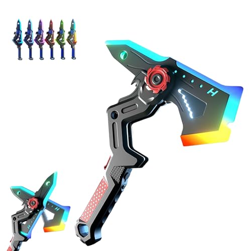 2-in-1 LED Cosplay Fog Axe Sword,Fog Effect Swords with Multicolor