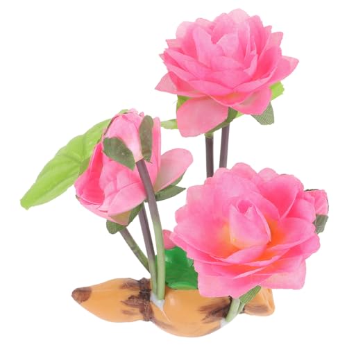 GRIRIW Fish Tank Lotus Flower Artificial Lotus Roots Resin Aquarium Décor Fish Tank Plants for Hideout