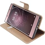 ebestStar - kompatibel mit Sony Xperia L2 Hülle L2 Dual (2018) Kunstleder Wallet Hülle Handyhülle [PU Leder], Kartenfächern, Standfunktion, Gold [Phone: 150 x 78 x 9.8mm, 5.5'']