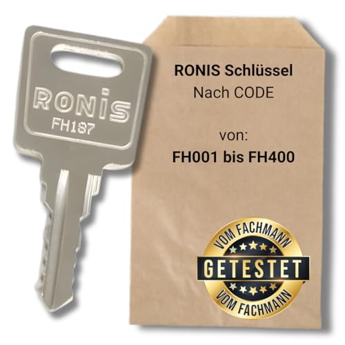 RONIS Ersatzschlüssel Kompatibel - Schließung FH010 - Schlüssel nach Code - Original Kopfform - Nachschlüssel/Zusatzschlüssel/Briefkastenschlüssel Ihr Online Schlüsseldienst