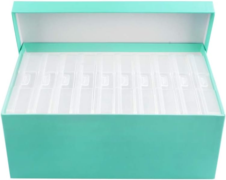 novelinks Photo Case 4" x 6" Photo Storage Box - 10 Inner Picture Storage Container Photo Organizer Case Picture Box Storage Photo Craft Keeper (Green)
