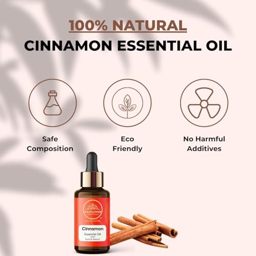 Image of Cinnamon Essential Oil for Skin & Diffuser - Cinnamon Oil for Hair Aromatherapy, DIY Soap Making Scents 30ml (1 oz)