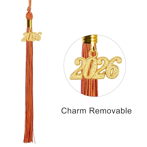 GraduationMall Matte Graduation Gown Cap Tassel Set 2026 for High School and Bachelor Orange 48 Plus(5'3"-5'5") - Thumbnail 6