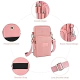 Aucuu Mała damska torba na telefon komórkowy, damska torba na telefon komórkowy z regulowanym paskiem, tkanina Oxford Crossbody Torba do biegania na telefon 7" (z gniazdem słuchawkowym), *13 Różowy