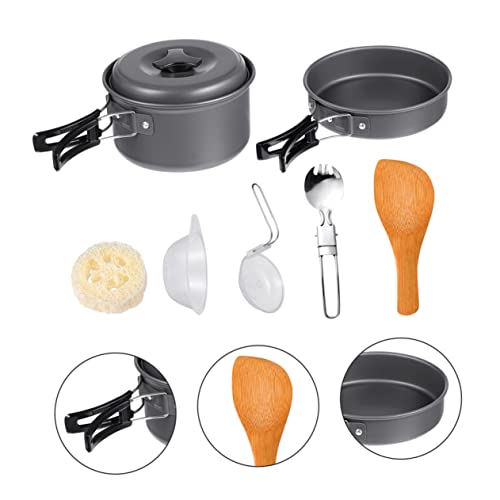 FOYTOKI 1set Portable Camping Cookware Set Outdoor Cooking Utensils for Person Picnics Compact and Lightweight Camping Pots and Space-Saving Supplies - Image 9