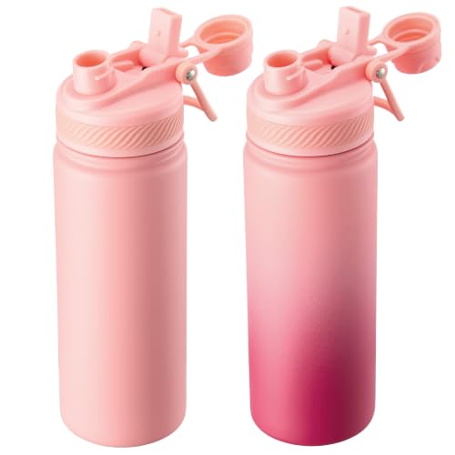Fijinhom Insulated Stainless Steel Water Bottle, type 17，Pink+Red Gradient