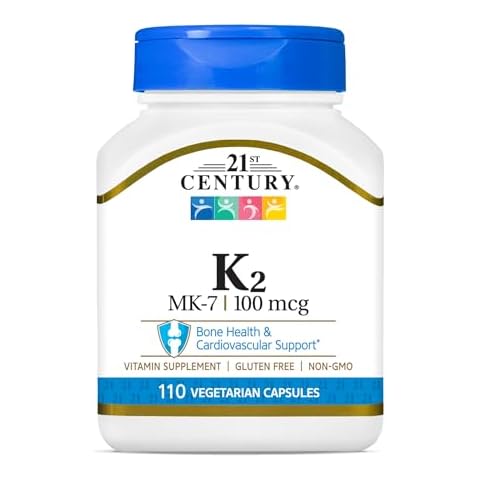 21st Century Healthcare Vitamin K2 (MK-7) 100 mg Vegetarian Capsules, 110 Count Cover