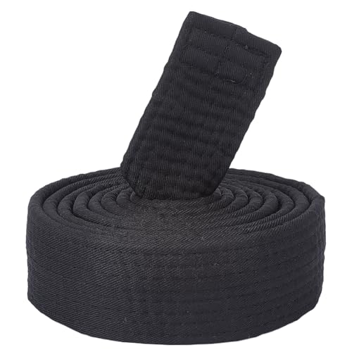 CREATCABIN Cinturón Negro de Karate Y Jiu-Jitsu de Poliéster para Artes Marciales, Judo, Jiu-Jitsu, TKD, Aikido, Uniforme de Clasificación, Largo, Suave, Universal, para Taekwondo, para Hombres Y Muje