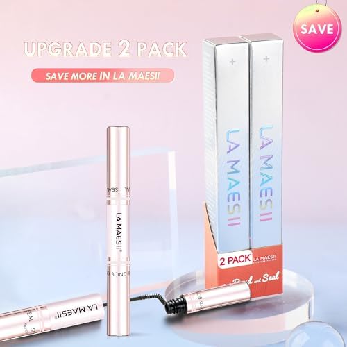LA MAESII Pack 2 Lash Bond and Seal, 2 in 1 Cluster Lash Glue 10ml+10ml — view 5