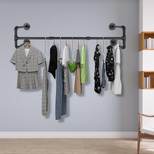 Design moderne et acier durable pour ce porte-vêtements mural noir - 3