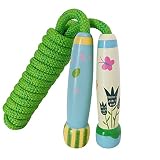 Jump Rope for Kids, Cotton Kids Jump Rope with Wooden Handle, Adjustable Length Skipping Rope for Gi