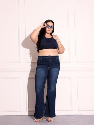 Image of Miss Chase A+ Women's Bootcut High Rise Stretchable Denim Jeans