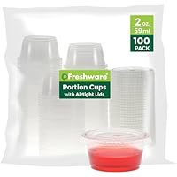 100 Set Disposable Plastic Portion Cups with Lids only .89-.20: eDeal Info