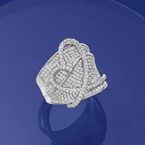 Ross-Simons 1.40 Ct. T.w. Diamond Heart Ring In Sterling Silver. Size 6 #TOP26