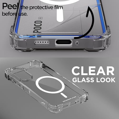 Image of Amazon Basics Back Cover for Poco M7 Plus 5G Mag-Safe Shockproof PC + TPU Protective Case Magnetic Support Bumper Case (Transparent Mag-Safe)