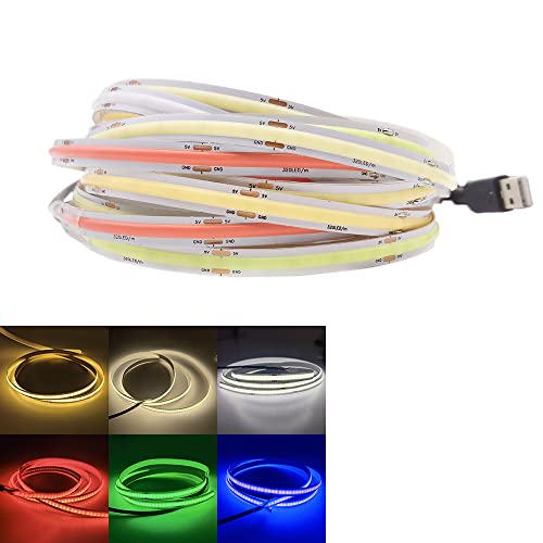 Tira LED COB USB 1m 320 LEDs Rojo miniatura 4