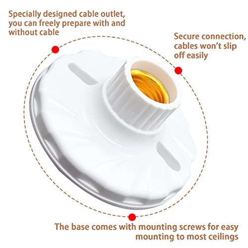 8Pcs Screw Base Bulb Lamp Holder Plastic Ceiling Light Sockets E27/E26 Light Socket Plastic Lamp Socket Adapter White Keyless Lamp Holder Socket Decorative Halogen Bulb Socket Fixture #TOP2